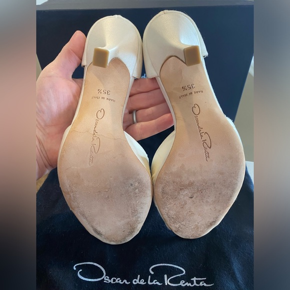 Oscar de la Renta heels pumps - Ivory Satin - Size 5.5 - Picture 10 of 11